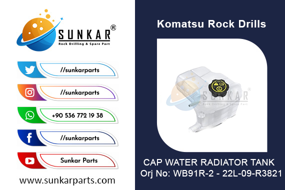 KOMATSU CAP WATER RADIATOR TANK WB91R 2 22L 09 R3821