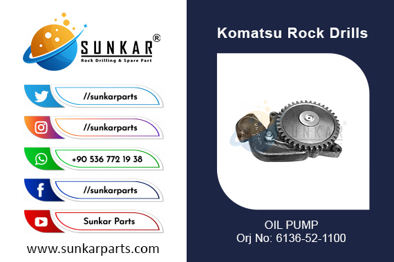 KOMATSU OIL PUMP 6136 52 1100 